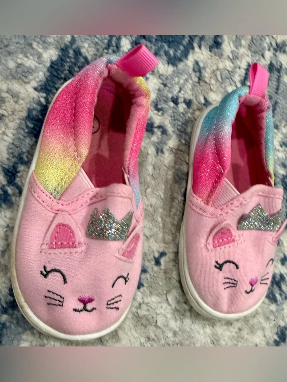 Kids Pink Unicorn Cat Slip-On Shoes